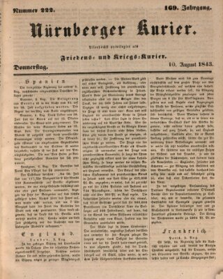 Nürnberger Kurier (Nürnberger Friedens- und Kriegs-Kurier) Donnerstag 10. August 1843