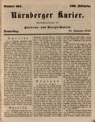 Nürnberger Kurier (Nürnberger Friedens- und Kriegs-Kurier) Donnerstag 21. September 1843