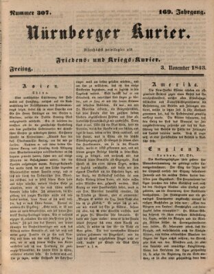 Nürnberger Kurier (Nürnberger Friedens- und Kriegs-Kurier) Freitag 3. November 1843