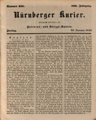 Nürnberger Kurier (Nürnberger Friedens- und Kriegs-Kurier) Freitag 24. November 1843