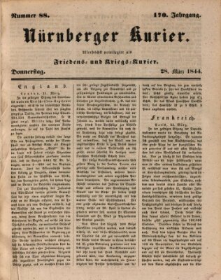 Nürnberger Kurier (Nürnberger Friedens- und Kriegs-Kurier) Donnerstag 28. März 1844