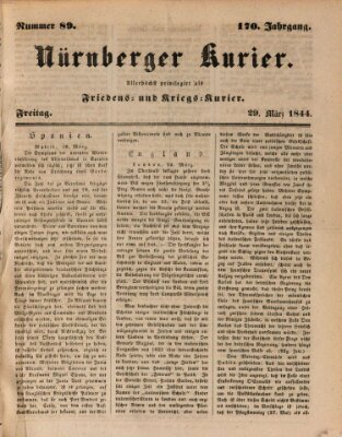 Nürnberger Kurier (Nürnberger Friedens- und Kriegs-Kurier) Freitag 29. März 1844