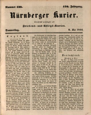 Nürnberger Kurier (Nürnberger Friedens- und Kriegs-Kurier) Donnerstag 9. Mai 1844