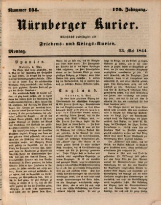 Nürnberger Kurier (Nürnberger Friedens- und Kriegs-Kurier) Montag 13. Mai 1844