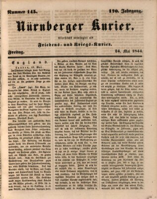 Nürnberger Kurier (Nürnberger Friedens- und Kriegs-Kurier) Freitag 24. Mai 1844