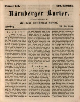 Nürnberger Kurier (Nürnberger Friedens- und Kriegs-Kurier) Dienstag 28. Mai 1844