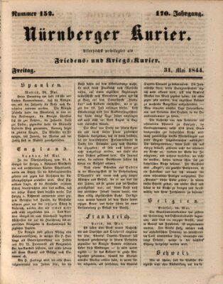 Nürnberger Kurier (Nürnberger Friedens- und Kriegs-Kurier) Freitag 31. Mai 1844