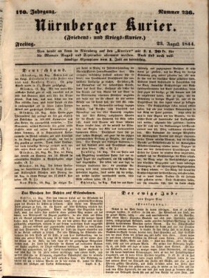 Nürnberger Kurier (Nürnberger Friedens- und Kriegs-Kurier) Freitag 23. August 1844