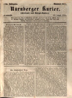 Nürnberger Kurier (Nürnberger Friedens- und Kriegs-Kurier) Mittwoch 28. August 1844
