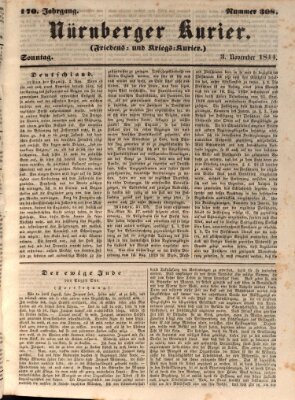 Nürnberger Kurier (Nürnberger Friedens- und Kriegs-Kurier) Sonntag 3. November 1844