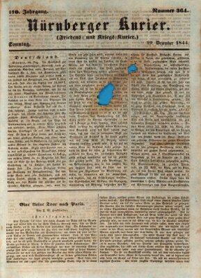 Nürnberger Kurier (Nürnberger Friedens- und Kriegs-Kurier) Sonntag 29. Dezember 1844