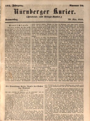 Nürnberger Kurier (Nürnberger Friedens- und Kriegs-Kurier) Donnerstag 20. März 1845