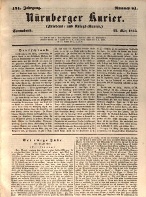 Nürnberger Kurier (Nürnberger Friedens- und Kriegs-Kurier) Samstag 22. März 1845