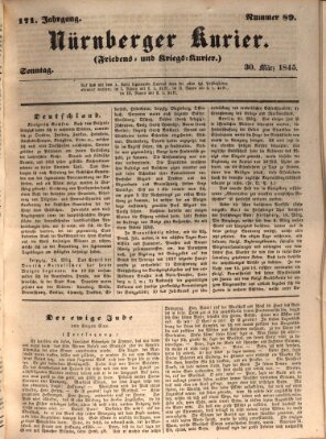 Nürnberger Kurier (Nürnberger Friedens- und Kriegs-Kurier) Sonntag 30. März 1845