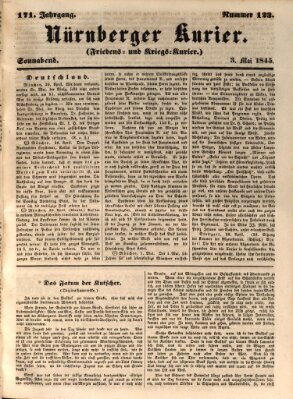 Nürnberger Kurier (Nürnberger Friedens- und Kriegs-Kurier) Samstag 3. Mai 1845