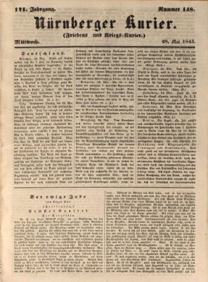 Nürnberger Kurier (Nürnberger Friedens- und Kriegs-Kurier) Mittwoch 28. Mai 1845