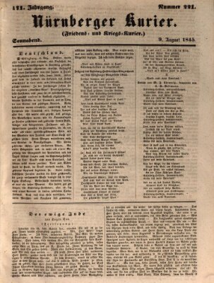 Nürnberger Kurier (Nürnberger Friedens- und Kriegs-Kurier) Samstag 9. August 1845