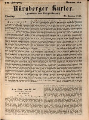 Nürnberger Kurier (Nürnberger Friedens- und Kriegs-Kurier) Dienstag 30. Dezember 1845