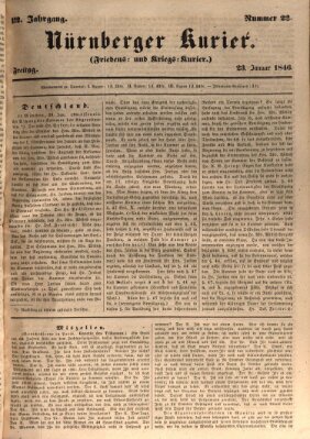 Nürnberger Kurier (Nürnberger Friedens- und Kriegs-Kurier) Freitag 23. Januar 1846