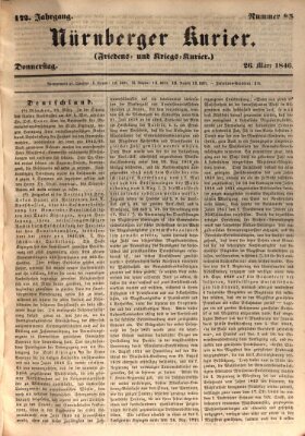 Nürnberger Kurier (Nürnberger Friedens- und Kriegs-Kurier) Donnerstag 26. März 1846