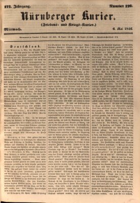 Nürnberger Kurier (Nürnberger Friedens- und Kriegs-Kurier) Mittwoch 6. Mai 1846