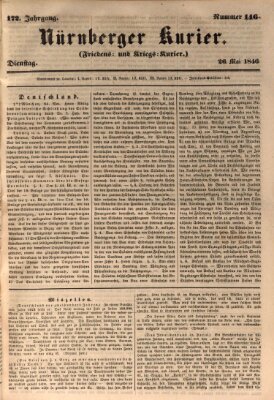 Nürnberger Kurier (Nürnberger Friedens- und Kriegs-Kurier) Dienstag 26. Mai 1846