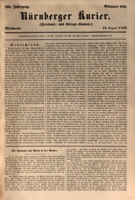 Nürnberger Kurier (Nürnberger Friedens- und Kriegs-Kurier) Mittwoch 12. August 1846