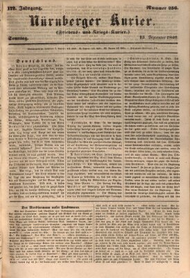 Nürnberger Kurier (Nürnberger Friedens- und Kriegs-Kurier) Sonntag 13. September 1846