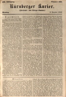 Nürnberger Kurier (Nürnberger Friedens- und Kriegs-Kurier) Montag 9. November 1846