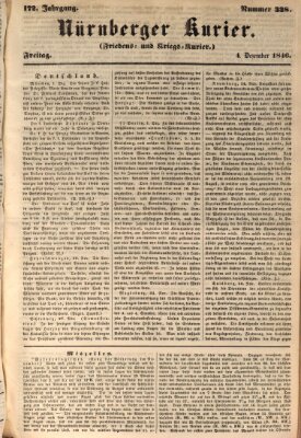 Nürnberger Kurier (Nürnberger Friedens- und Kriegs-Kurier) Freitag 4. Dezember 1846