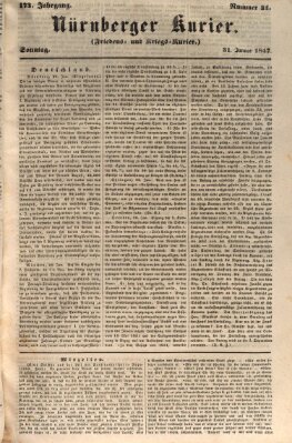 Nürnberger Kurier (Nürnberger Friedens- und Kriegs-Kurier) Sonntag 31. Januar 1847