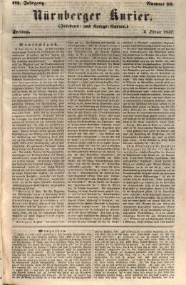 Nürnberger Kurier (Nürnberger Friedens- und Kriegs-Kurier) Freitag 5. Februar 1847