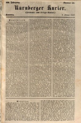 Nürnberger Kurier (Nürnberger Friedens- und Kriegs-Kurier) Sonntag 7. Februar 1847