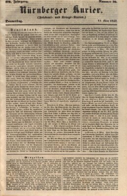 Nürnberger Kurier (Nürnberger Friedens- und Kriegs-Kurier) Donnerstag 11. März 1847