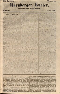 Nürnberger Kurier (Nürnberger Friedens- und Kriegs-Kurier) Sonntag 14. März 1847