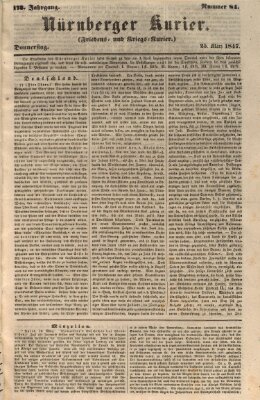 Nürnberger Kurier (Nürnberger Friedens- und Kriegs-Kurier) Donnerstag 25. März 1847