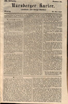 Nürnberger Kurier (Nürnberger Friedens- und Kriegs-Kurier) Montag 29. März 1847