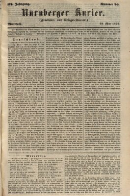 Nürnberger Kurier (Nürnberger Friedens- und Kriegs-Kurier) Mittwoch 31. März 1847