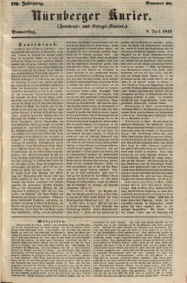 Nürnberger Kurier (Nürnberger Friedens- und Kriegs-Kurier) Donnerstag 8. April 1847