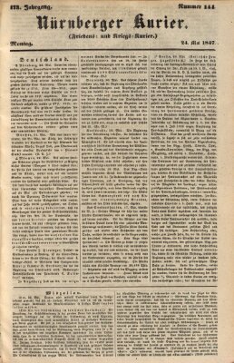 Nürnberger Kurier (Nürnberger Friedens- und Kriegs-Kurier) Montag 24. Mai 1847