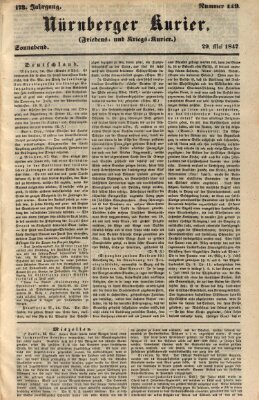 Nürnberger Kurier (Nürnberger Friedens- und Kriegs-Kurier) Samstag 29. Mai 1847