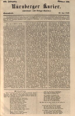 Nürnberger Kurier (Nürnberger Friedens- und Kriegs-Kurier) Samstag 19. Juni 1847