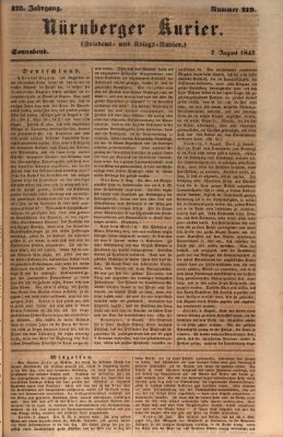 Nürnberger Kurier (Nürnberger Friedens- und Kriegs-Kurier) Samstag 7. August 1847