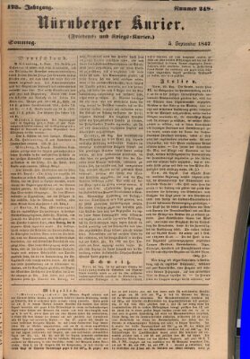 Nürnberger Kurier (Nürnberger Friedens- und Kriegs-Kurier) Sonntag 5. September 1847