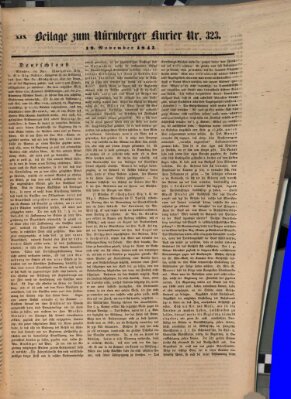 Nürnberger Kurier (Nürnberger Friedens- und Kriegs-Kurier) Freitag 19. November 1847