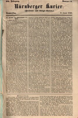 Nürnberger Kurier (Nürnberger Friedens- und Kriegs-Kurier) Donnerstag 6. Januar 1848