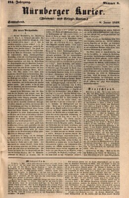 Nürnberger Kurier (Nürnberger Friedens- und Kriegs-Kurier) Samstag 8. Januar 1848