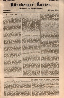 Nürnberger Kurier (Nürnberger Friedens- und Kriegs-Kurier) Mittwoch 26. Januar 1848