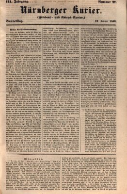 Nürnberger Kurier (Nürnberger Friedens- und Kriegs-Kurier) Donnerstag 27. Januar 1848