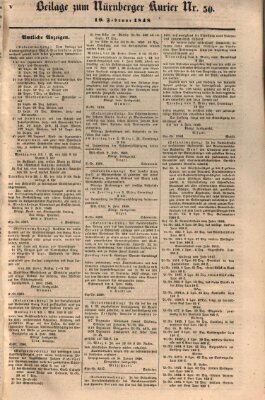 Nürnberger Kurier (Nürnberger Friedens- und Kriegs-Kurier) Samstag 19. Februar 1848